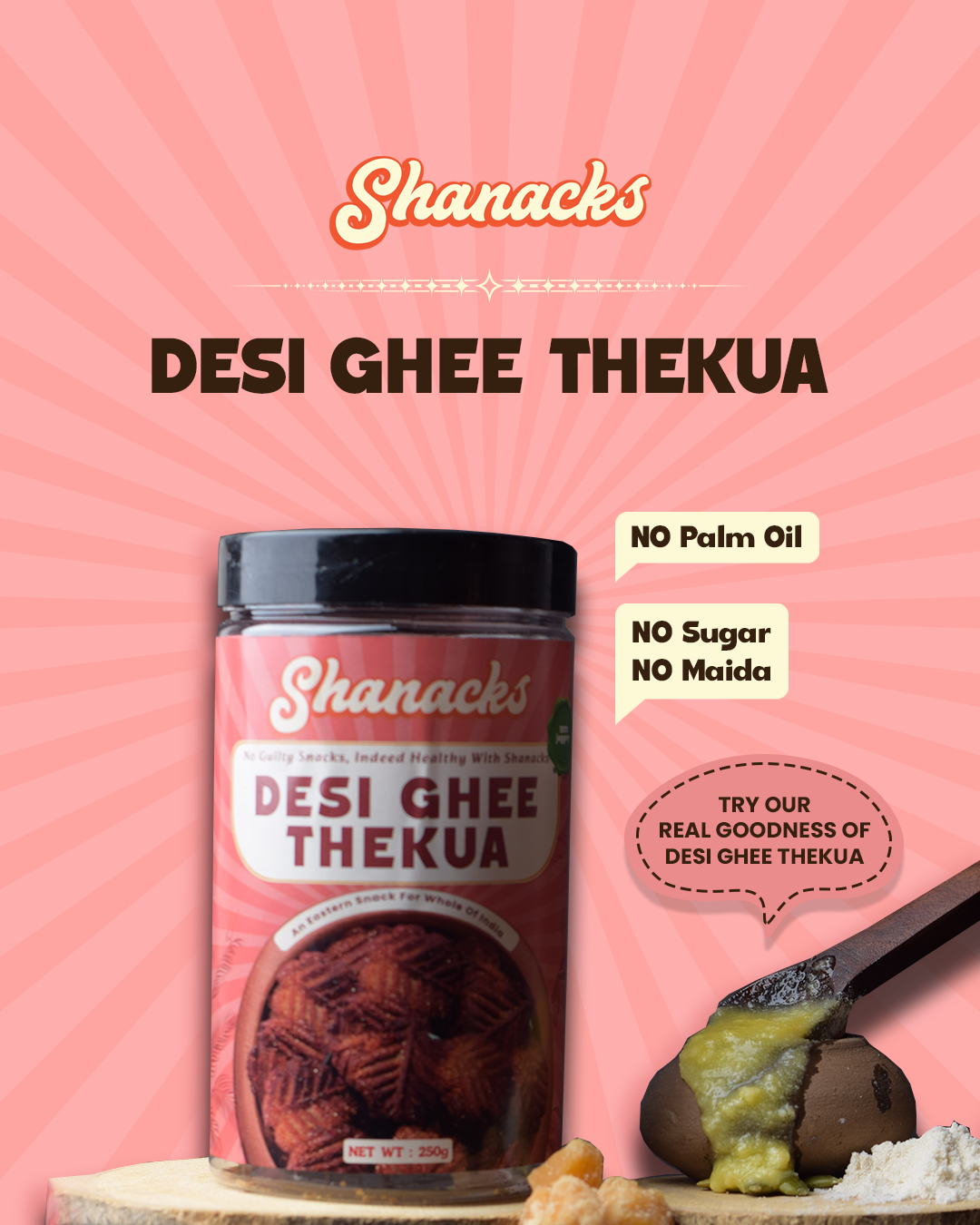 Desi Ghee Thekua - Traditional Indian Snack